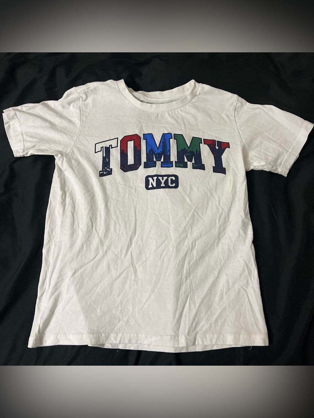 Tommy Hilfiger Tommy NYC Kids Graphic Tee White Medium Short Sleeve Crew Neck